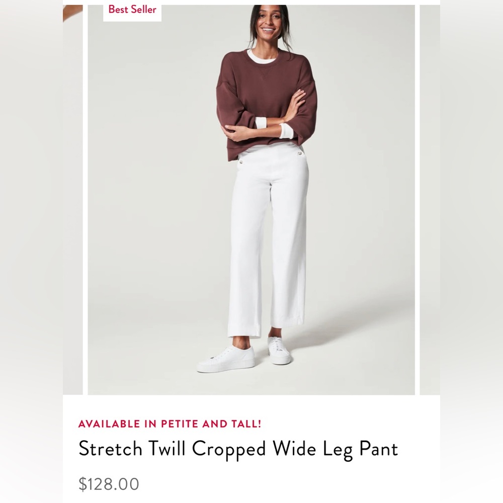 SPANX White Wide Leg Pants